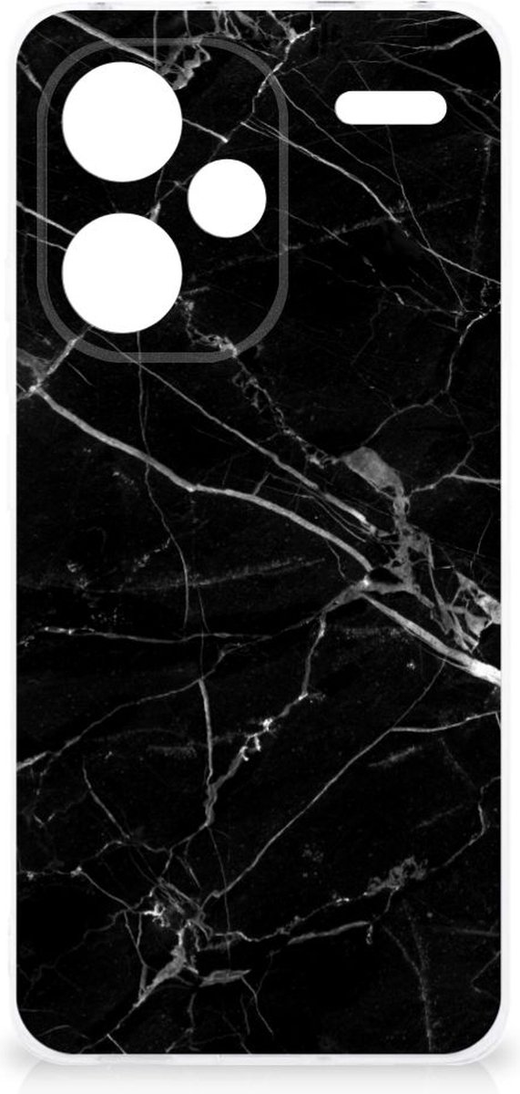 Xiaomi Redmi Note 13 Pro Plus TPU Siliconen Hoesje Marmer Zwart - Origineel Cadeau Vader