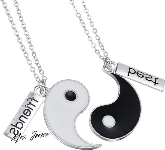 Bracciali Yin Yang Taichi BFF Per Coppia – Argento E Nero Regolabili – Gioielli Amicizia