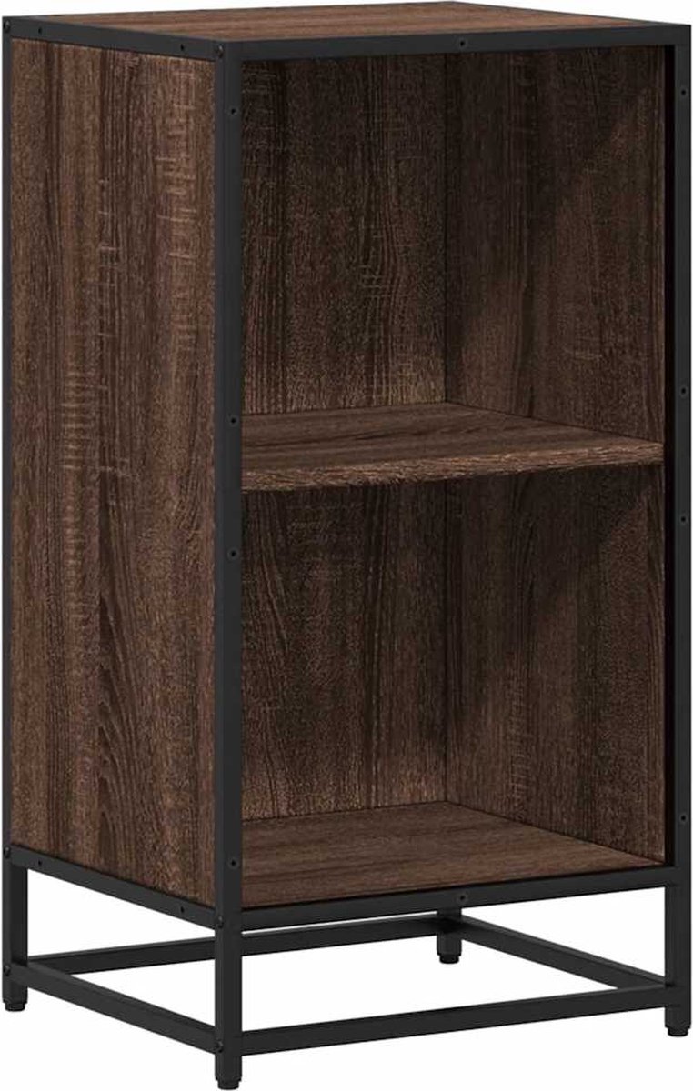 vidaXL Boekenkast - 40x35x76 - cm - bewerkt - hout - bruin - eikenkleur bruineiken