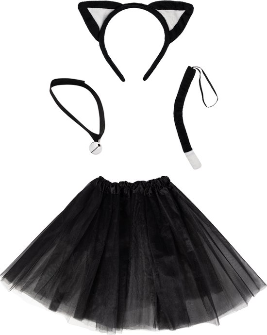 FUNIDELIA Katten Kostuum accessoires kit voor vrouwen - Maat: One size - Zwart