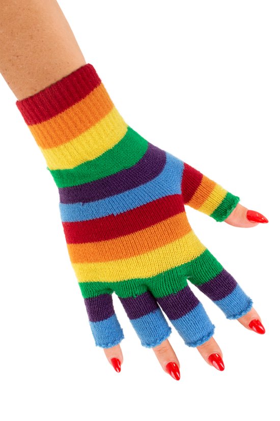 Gants sans doigts arc-en-ciel - sans doigts colorés