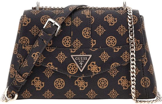 Guess DAGAN SCHULTERT 24 CM - Handtas - mocha logo/bruin