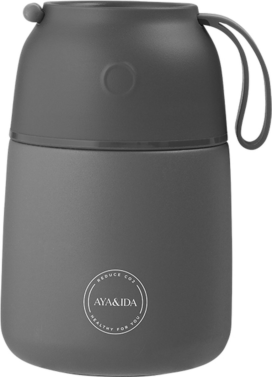 AYA & IDA - Foodie - Thermosfles - Voedselcontainer - 500ml - DARK GREY