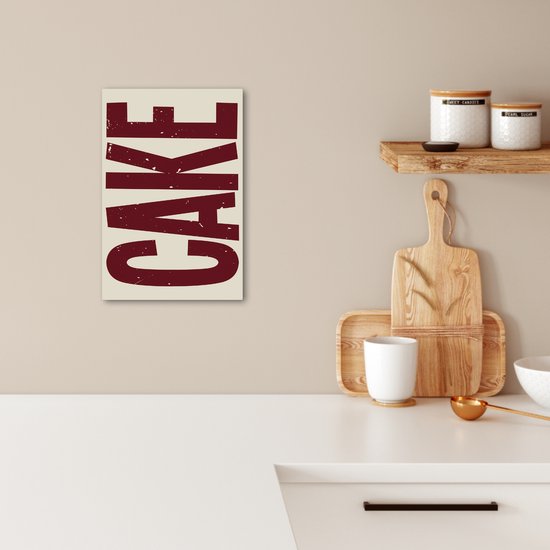 Tableau sur toile 20x30 cm - Décoration murale exclusive Rouge - Gâteau - Décoration - Nourriture - Accessoires de Décoration murale - Décoration murale de Cuisine - Peintures sur toile