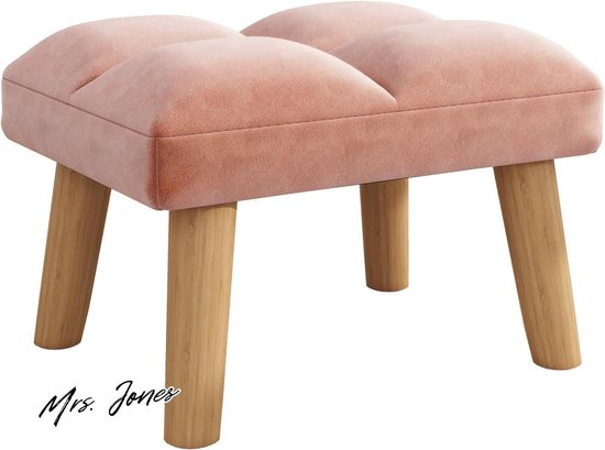 YMYNY Voetenbank, rechthoekige poef poef met stabiele houten poten, voor bank, bureau, moderne zachte gewatteerde zitting, verandering schoenen kruk voor woonkamer, slaapkamer, 40 × 29 × 25 cm groen
