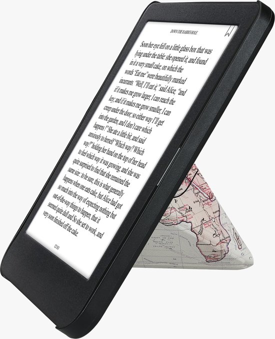 kwmobile e-reader hoesje geschikt voor Kobo Clara BW / Colour hoes - Ereader flip case met standaard - E reader cover van kunstleer - In zwart / meerkleurig van Merkloos — afbeelding 4