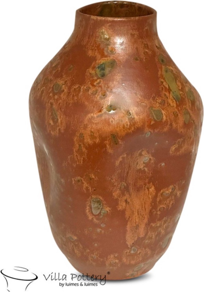 Irishflowers Vaas - Villa Pottery - Decoratie - Woondecoratie - Keramiek - Campari 1_2Brown Orange Reactive Bruin
