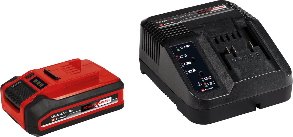 Einhell 18 V/4.0 Ah plus Power X-Change starter kit - 1x 4.0 Ah Plus Accu en snellader - universeel voor alle Power X-Change machines