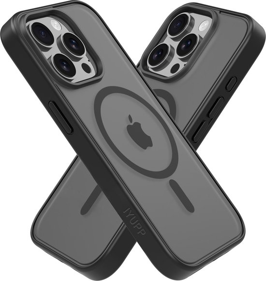IYUPP Bumper - Convient pour Apple iPhone 15 Pro Case - Zwart - Convient pour MagSafe