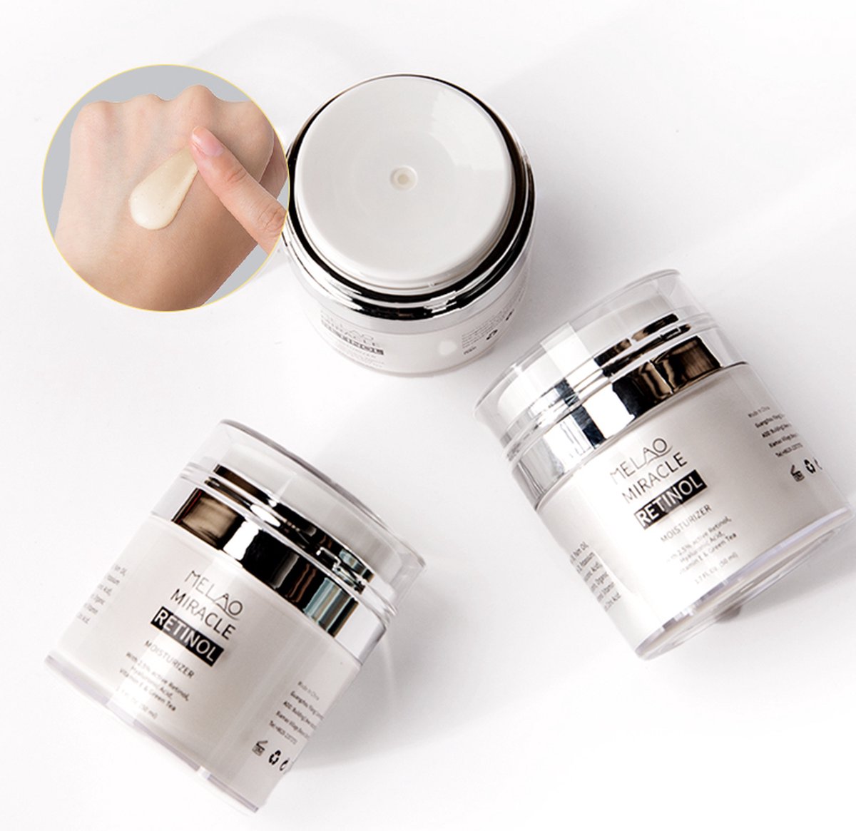 Retinol Gezichtscrème – Set van 2 Stuks - Dag- & Nachtcrème met 2.5% Retinol – Anti-Rimpel & Verstevigend – Vitamine E, Carnosine, Jojoba & Mentha Extract – Voor Stralende Huid – 50ml - Voordeelverpakking