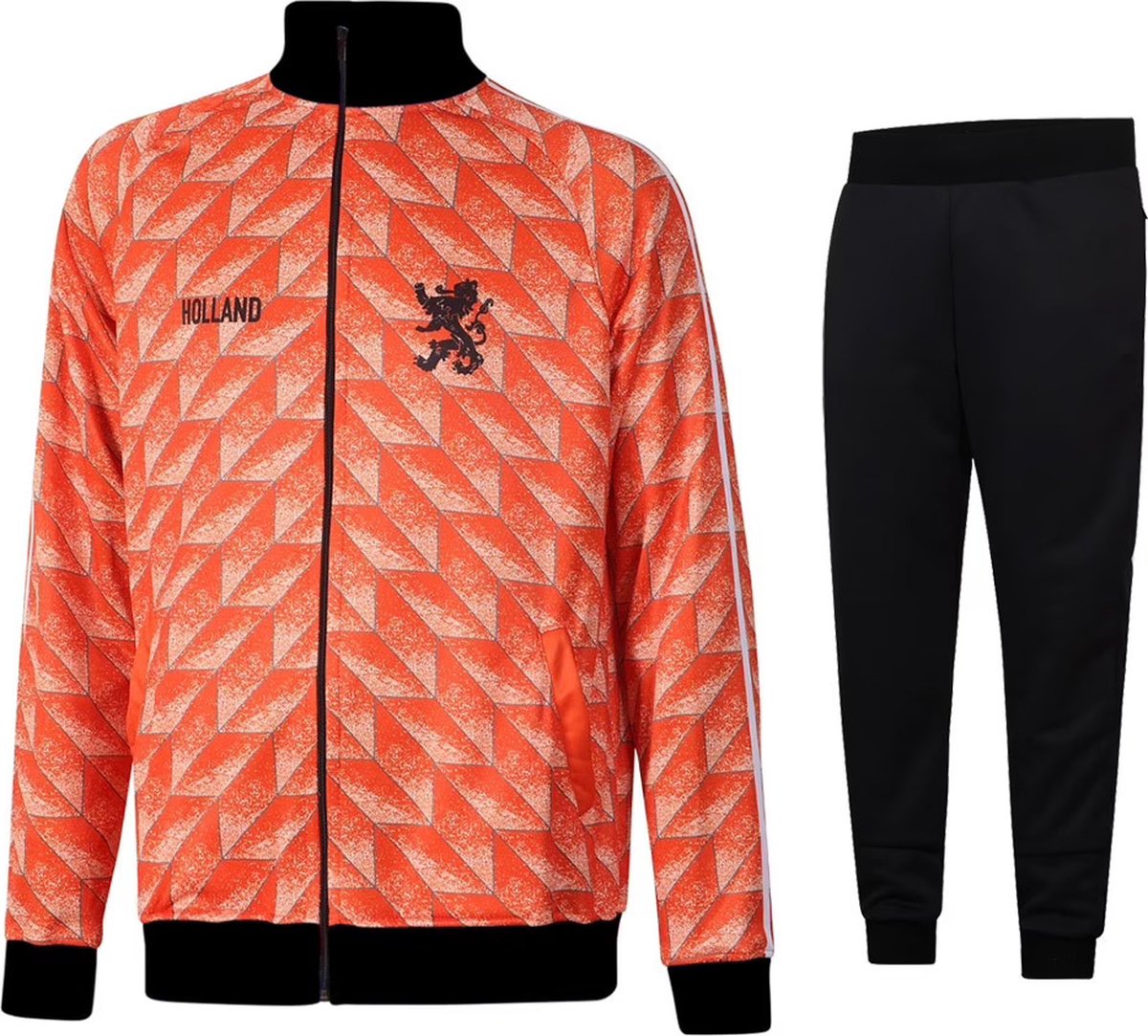 EK 88 Trainingspak 1988 - Eigen Naam - Oranje - Kind en Volwassenen-L