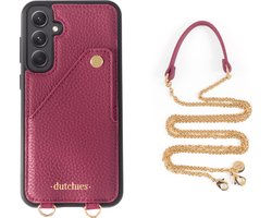 Dutchies Spanish Chain Set - Ruby - Geschikt voor Samsung S23 ULTRA (no pen recess) / 130 cm (M/L) - Telefoonhoesje Met Pasjeshouder
