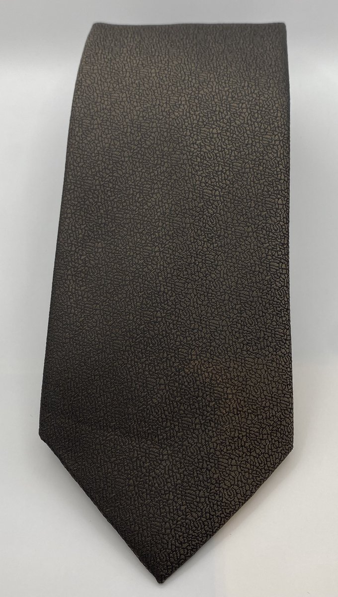 QTie - Luxe donkerbruine stropdas Boulder – Zeer compleet – 80 mm breed – prachtige zijdeglans