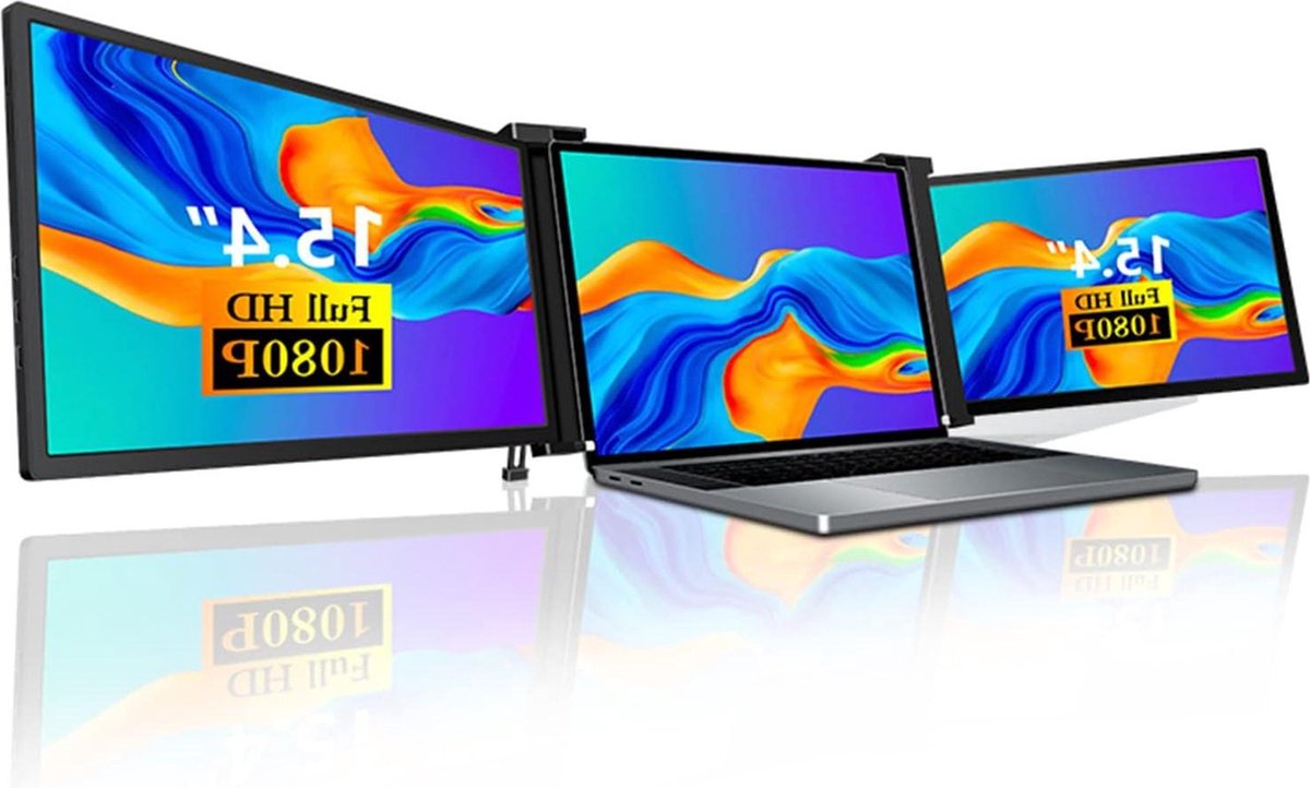 PUTORSEN 3-in-1 Dubbele Monitor En Laptop Houder - Verstelbaar Voor 2x 17-32 Inch Schermen