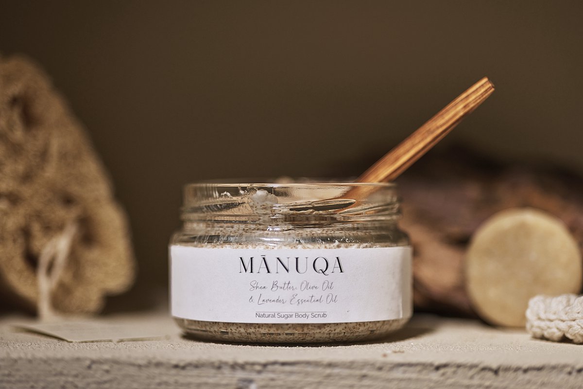 All Natural Body Scrub Lavendel met basterd suiker (230 ml) - hydraterend, verzorgend en beschermend
