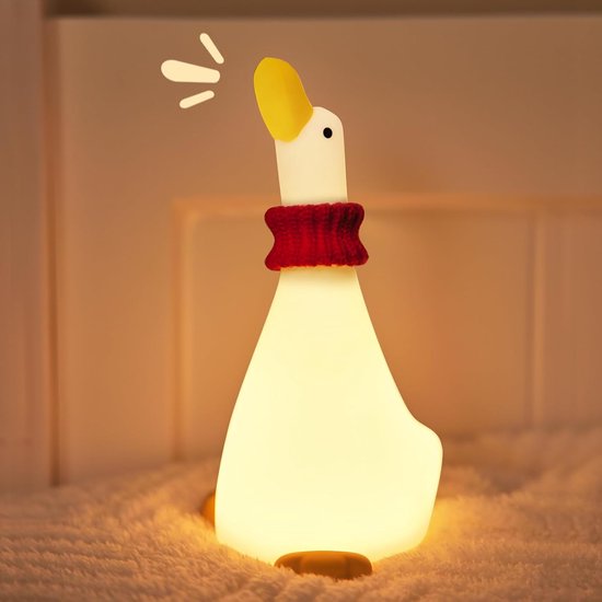 Eend Nachtlampje - Food Grade Siliconen - Warm Licht - Wit