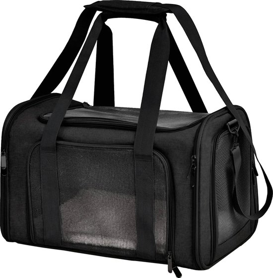 Somstyle reistas voor kat of hond – zwart – max 11 kg