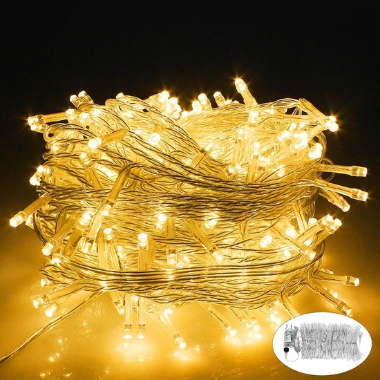 Joycome Lichtgordijn, 6 m x 3 m, 600 leds, lichtgordijn, 8 modi, dimbaar, koperdraad, lichtketting met stekker voor feest, Kerstmis, buiten
