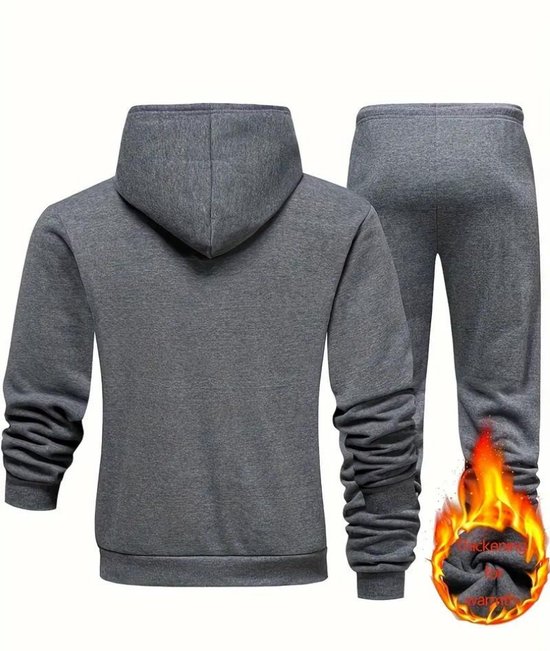 Bovista Ensemble de jogging - Ensemble domicile - Adultes - Survêtement - Confortable - Pantalon de survêtement - Survêtement - Homme - Gris foncé - XL