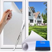 Perfect Cover® Zonwerende HR++ Raamfolie - 60 x 200 cm - Met Rakel & Mesje - Isolerend & Anti Inkijk - Statische Melkglasfolie - Plakfolie