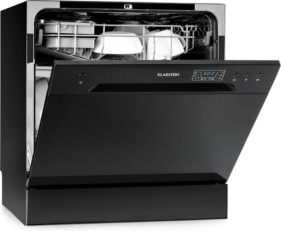Klarstein Amazonia mini vrijstaande vaatwasser - 8 couverts - tafelmodel - 8 programma's - led display - aquastop