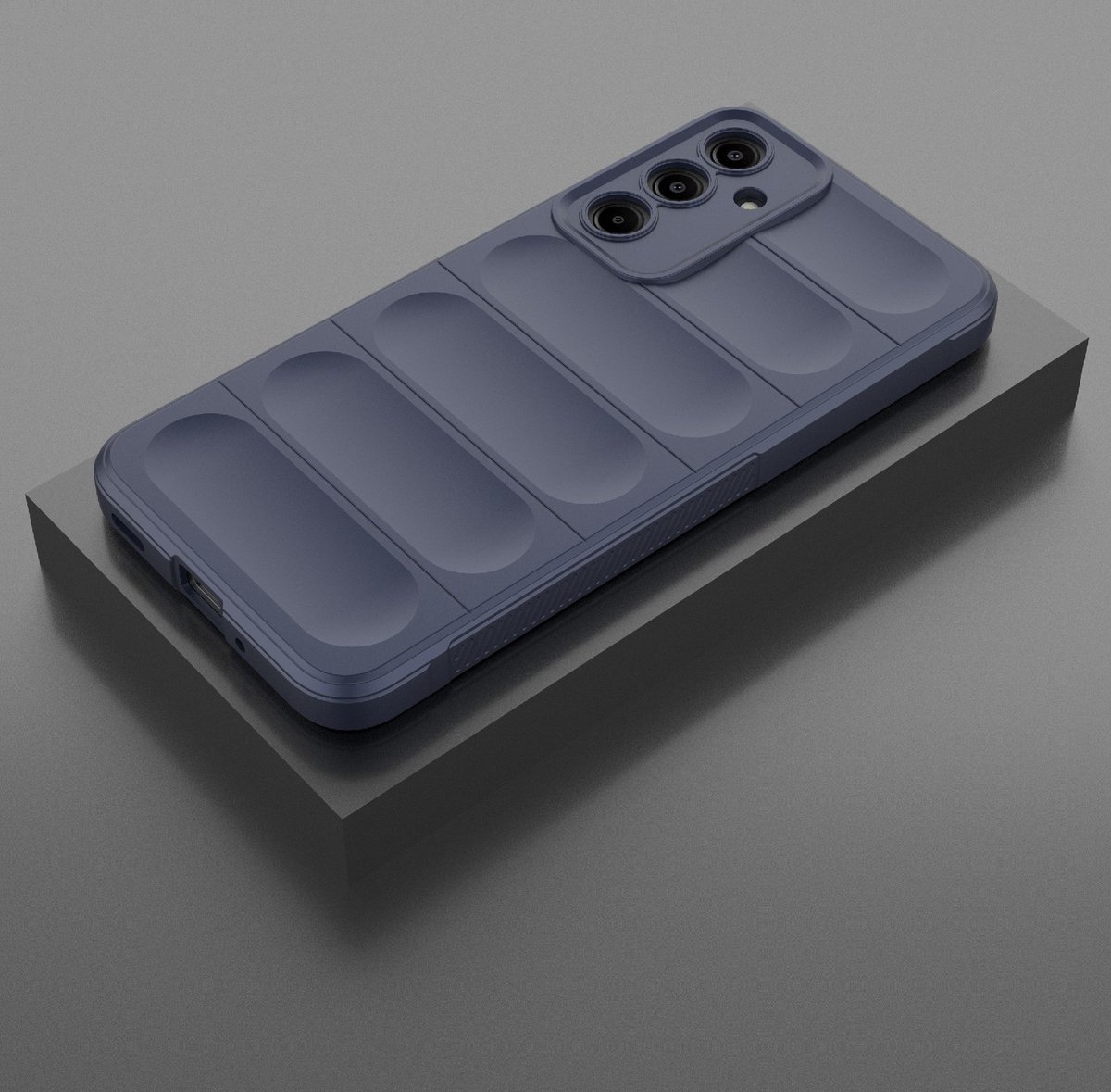 Mobigear Hoesje geschikt voor Samsung Galaxy A16 Telefoonhoesje Flexibel TPU | Mobigear Bumpy Backcover | Galaxy A16 Case | Back Cover - Donkerblauw