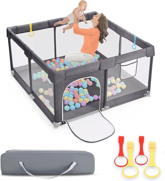 Parc Pliable Sécurité Parc Bébé Modulable XXL 180x120 Cm - Avec 50 Balles, Filets & Poignées - Sécurité Et Jeux Aire Jeux Enfants Balle