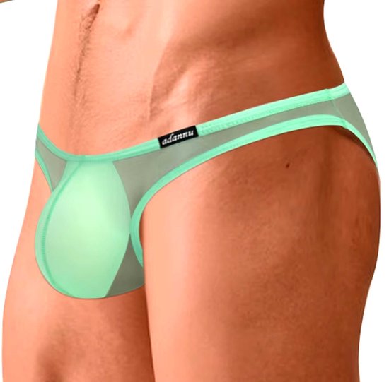 Slip Transparent Homme - Sous-vêtements Sexy en Maille - Respirant - Lingerie - Vert