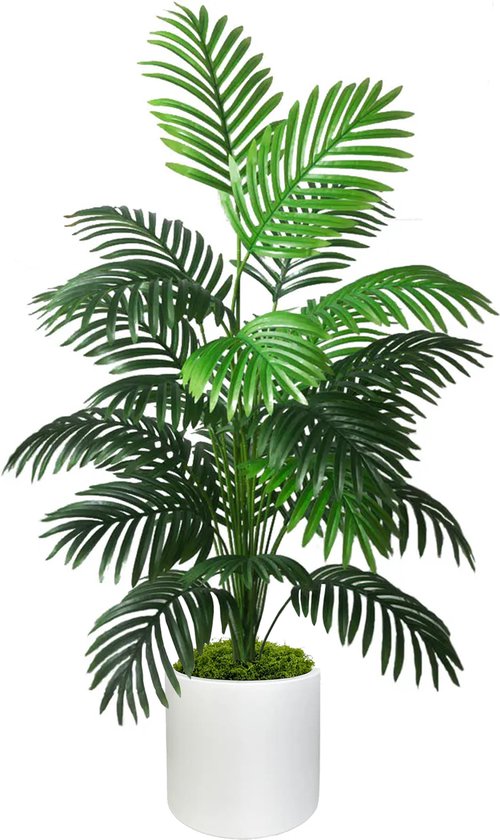 Boncy® Plante Artificielle Premium en Pot - plant Artificielle Palmier 120 cm - Plantes Artificielles pour Intérieur et Extérieur - Décoration de Chambre - Plantes Artificielles Arbre Plantes artificielles - Fleurs artificielles