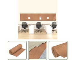 vidaXL Kurkplaten - Vloerisolatie - Kurkrol 100x500 cm 8 mm - Kurk Rol - Geluidsisolatie - Akoestisch Plafond