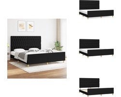 vidaXL - Bedframe - zonder - matras - stof - zwart - 180x200 - cm