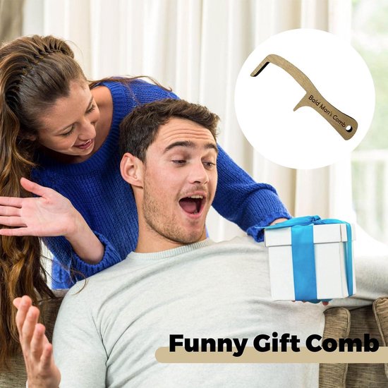 Grappige kale man haarborstel - grooming tool voor kaalheid grap - nieuw haar kam voor volwassenen met plezier - baldy's nieuwigheid — afbeelding 2