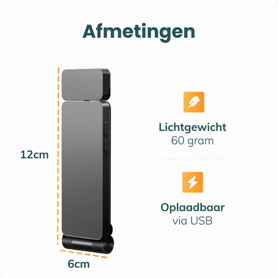 LED Leeslampje met klem - 80 uur leesplezier - Leeslamp voor boek en in bed - Dimbare klemlamp - Oplaadbaar via USB-C - Klemspot - 3 Lichtstanden - Soft & Silky van Merkloos — afbeelding 2