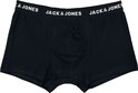 Zwarte Jack & Jones trunk met wit logo op de elastische band.