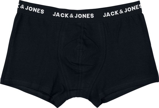 Zwarte Jack & Jones trunk met wit logo op de elastische band.