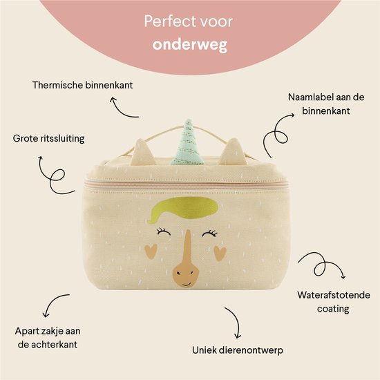 Trixie Lunchtas - Mrs. Unicorn - Koeltas voor kinderen - Met naamlabel - Thermische Tas voor Lunch - Thermal Lunch Bag - Roze van Trixie — afbeelding 5