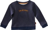 Little Label - meisjes sweater - blue copper sparkle TOI-98 / 3Y - maat: 98/104 - bio-katoen