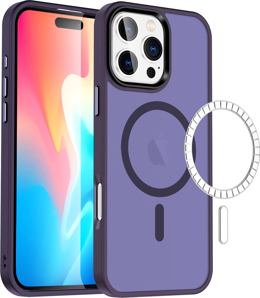 Casify Matte Hoesje geschikt voor MagSafe iPhone 16 Pro Max Hoesje - Mat Donkerpaars