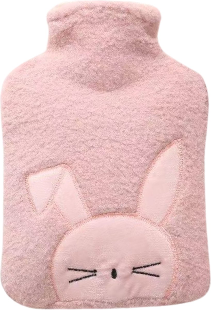 Goedkoopste Teedz – Kruik met Teddy hoes - Tot 6 uur warmte - Warmwaterkruik - 2 liter – Roze - Kerstcadeau voor vrouwen en mannen