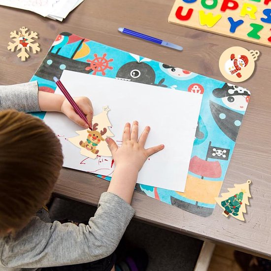12 stuks peperkoek houten ornamenten - kerstboom hangende