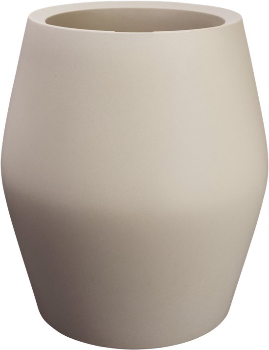 Elho june Split High 46 - Pot de Fleur - Interieur & Extérieur - Plastique 100% Recyclé - Ø 46.0 x H 53.6 cm - Greige