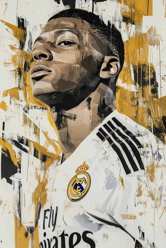 Kylian Mbappé Poster - Voetbal - Voetballer - Moderne Kunst - Sport - Atleet - Kunst - Fanart - Voetballegende - posters - formaat 50x70cm - Wanddecoratie - S4602