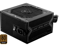Interne Voeding - MSI MAG A650BN - ATX12V, EPS12V - 80 PLUS Bronze - 650 Watt - 100-240 Volt wisselstroom V - Actieve PFC - Zwart