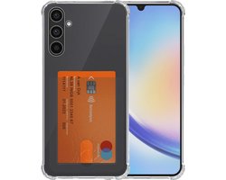 Smartphonica Telefoonhoesje Geschikt voor Samsung Galaxy A34 5G met Pasjeshouder Doorzichtig Siliconen - Transparant TPU Shockproof Backcover Case with Card Slot geschikt voor Samsung Galaxy A34 5G