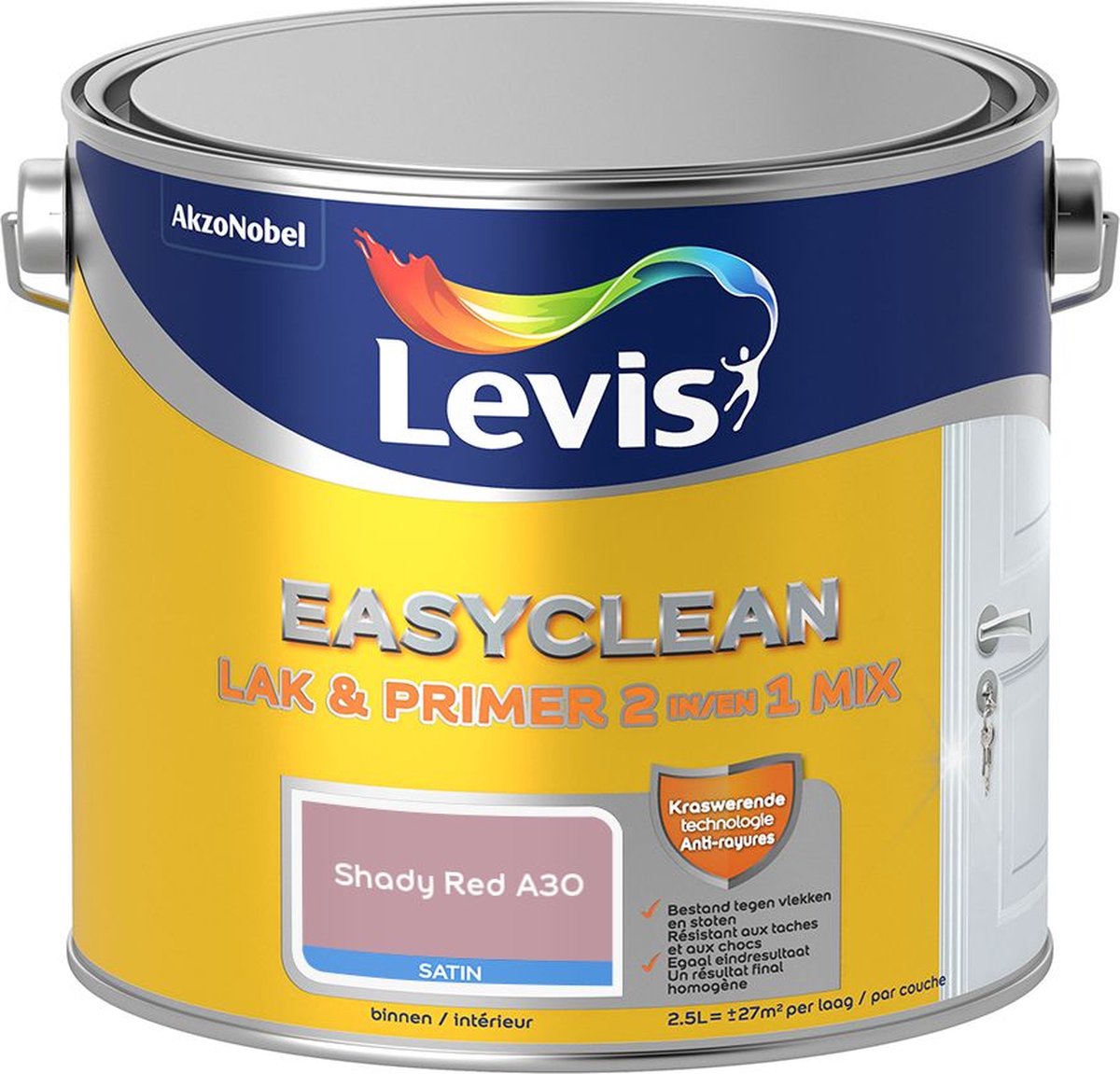 Levis - Easyclean Lak & Primer 2-In-1 Mix - Shady Red A30 - Mengverf - 2,5 L
