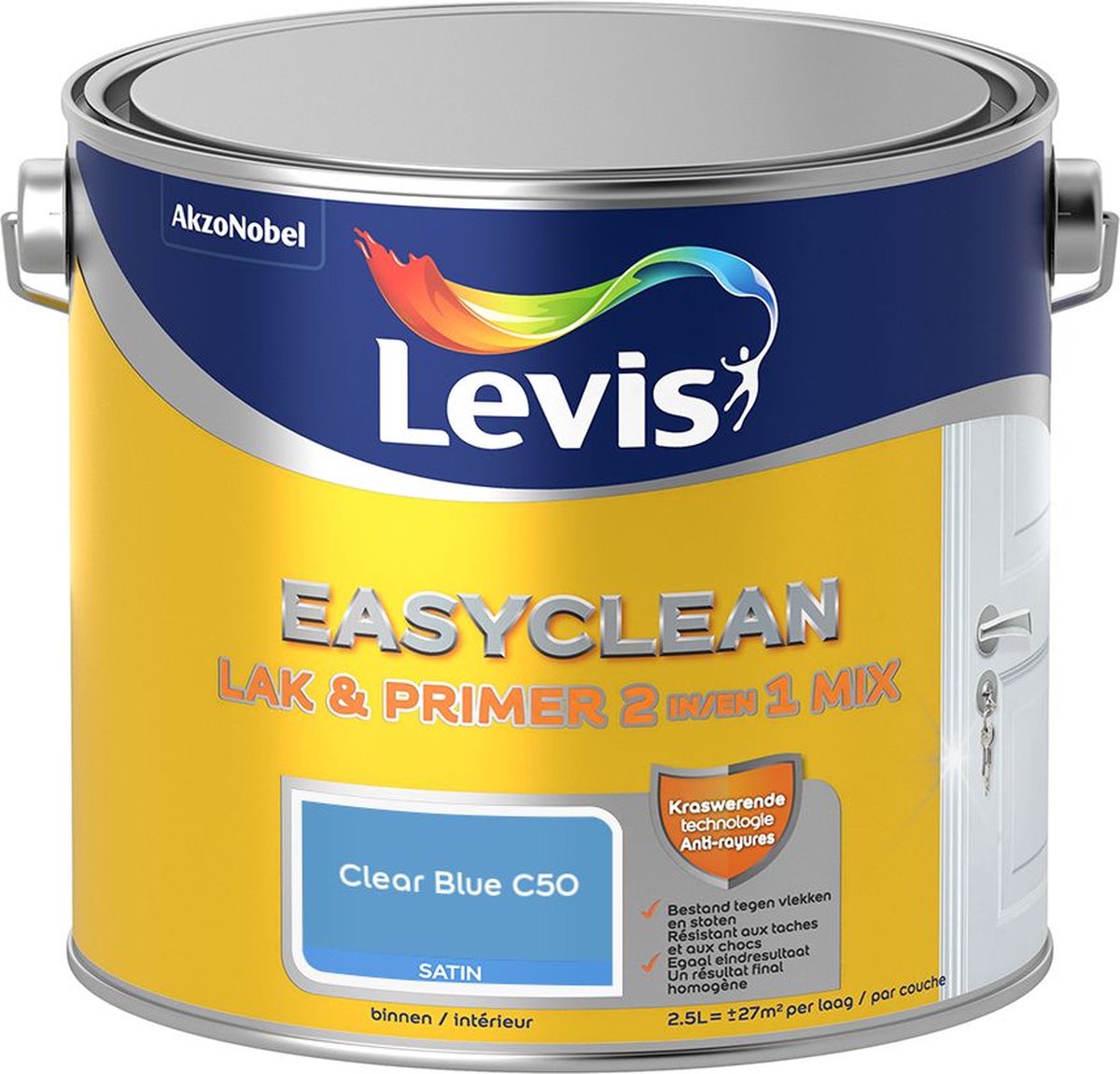 Levis - Easyclean Lak & Primer 2-In-1 Mix - Clear Blue C50 - Mengverf - 2,5 L