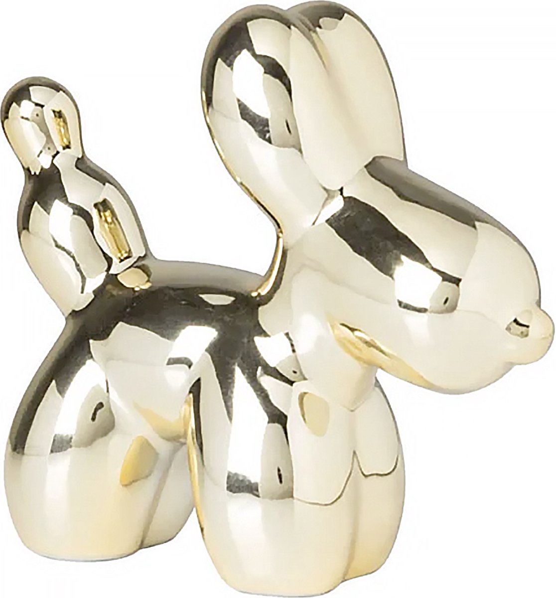 Ballon Deco Hond - Goudkleurig - Balloon dog - Dieren Beeldje - 14,5x5,5x13,5cm - Gouden Beeld