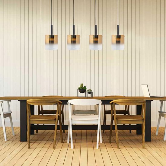 Zwarte hanglamp met lange buis, mini-hanglamp naast het bed, ultradunne metalen hanglampen met acrylkap, moderne LED-kroonluchter - 6W - 6000K, mini-fluitdruppellampen