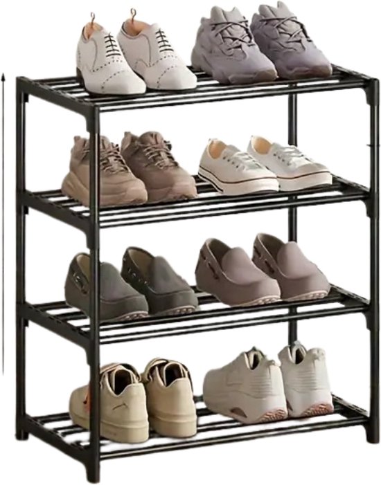 Étagère à chaussures Nivard - Banc à chaussures - Porte - Système de rangement de Chaussures pour femmes - Organisateur - 4 couches Klein
