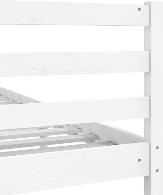 The Living Store Cadre de lit en bois de pin - Wit - 195,5 x 146 x 100 cm (L x L x H)